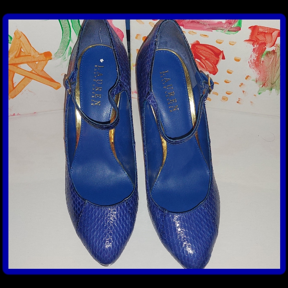 Lauren Ralph Lauren Stilettos Heels Colbat Blue Sz 10